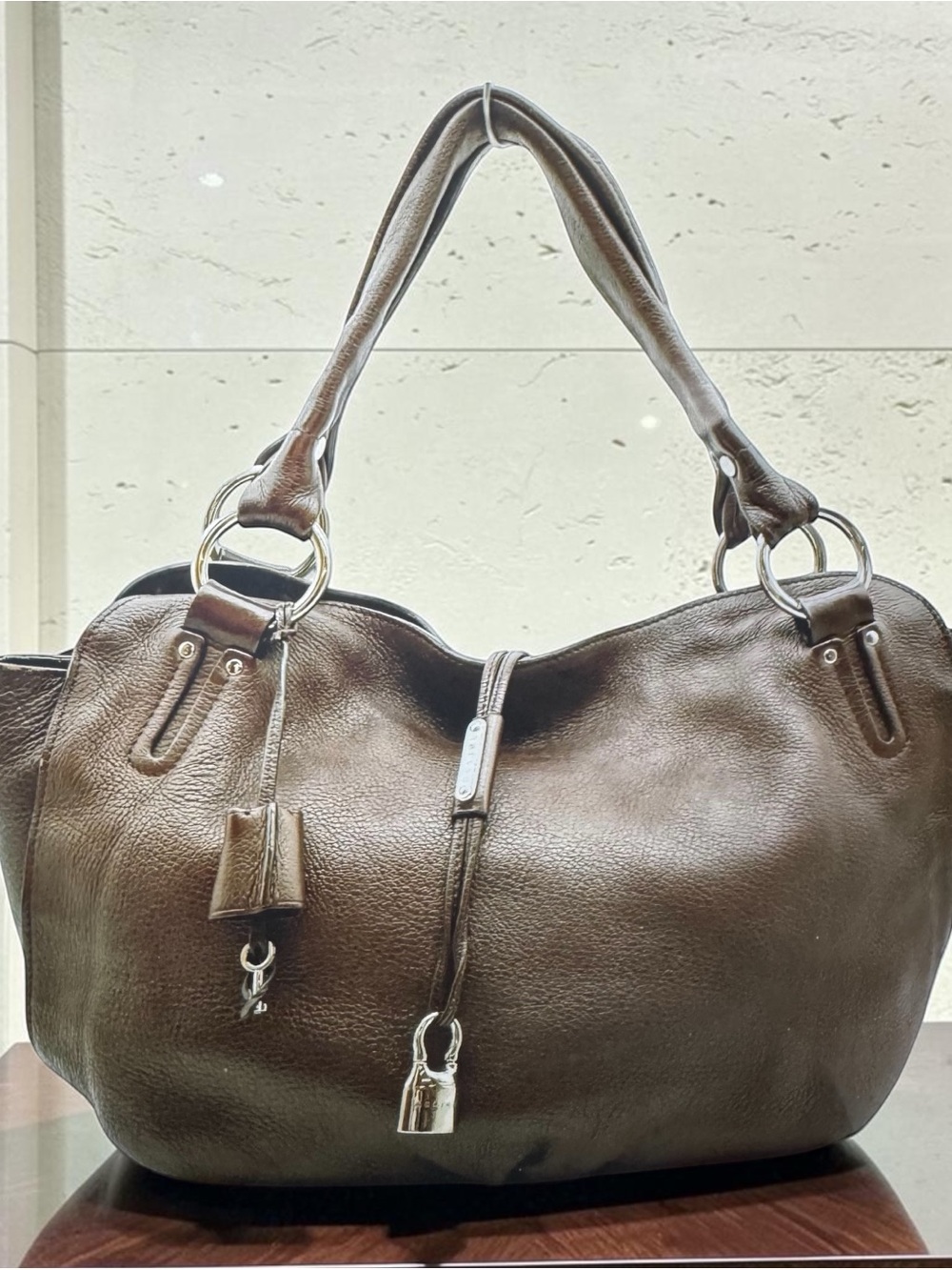 Celine Bittersweet Brown Leather Hobo Bag